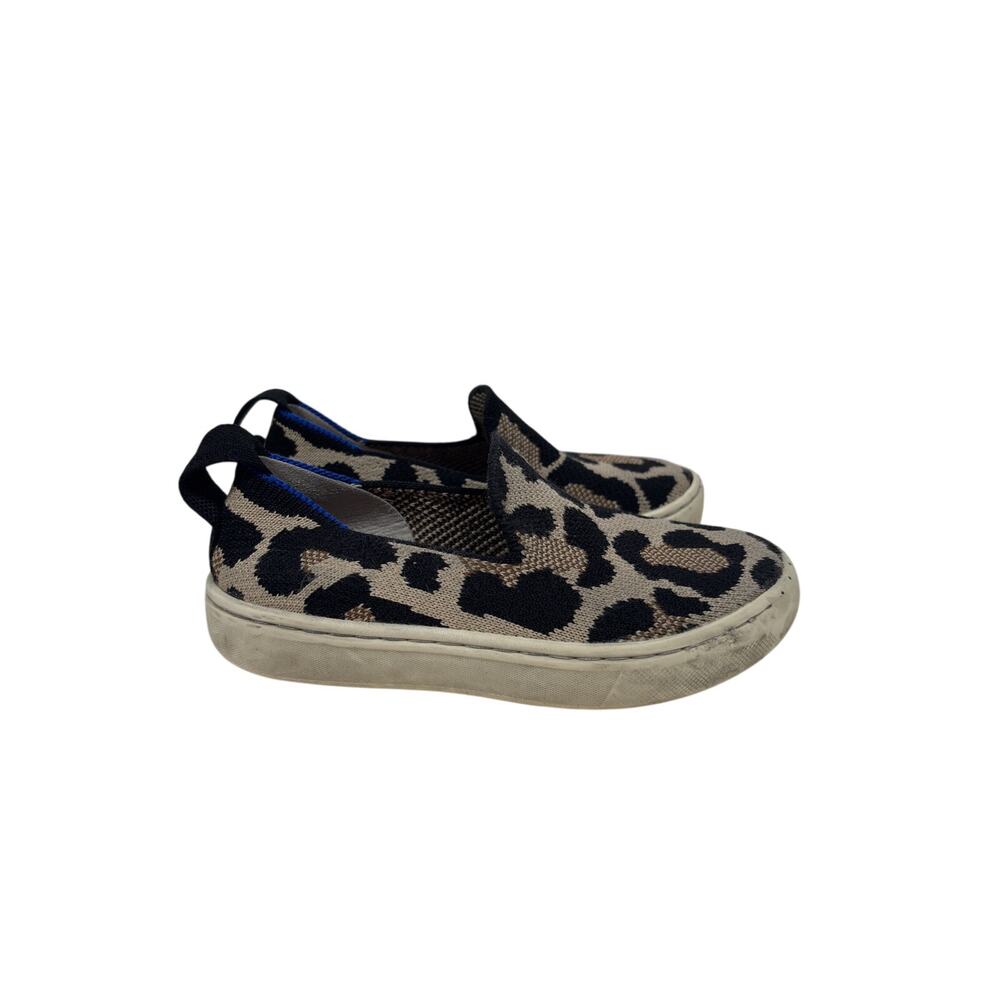 Rothy's The Kids Sneaker Girls 11 Beige Leopard Knit Slip-On